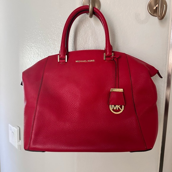 Michael Kors Cherry Red Satchel - Picture 1 of 2